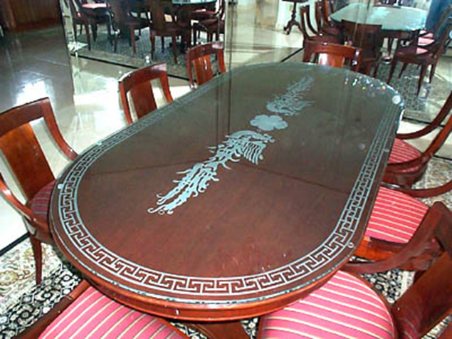 Two side semi-circular Centre Table-top Tempered glass