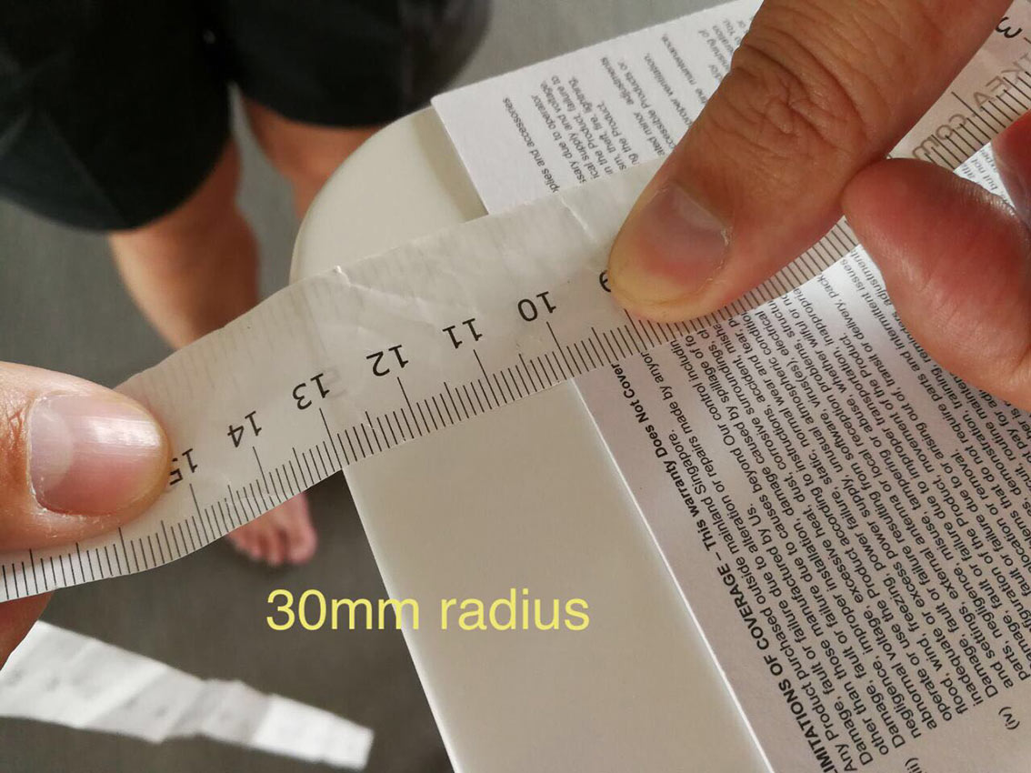 table-radius-measurement