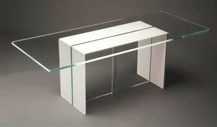 Rectangle Clear Dinner table-top Tempered glass flat edge