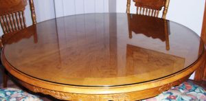 Round tempered Clear table top glass