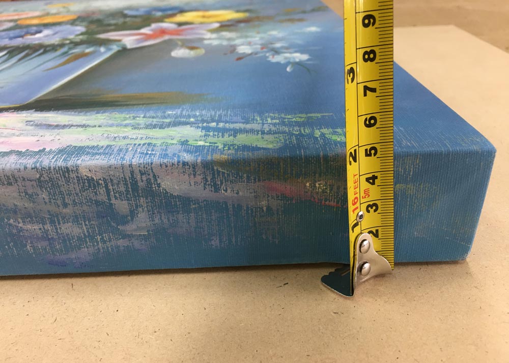 35 mm Height of Canvas Stretching Thickness shown from the wall