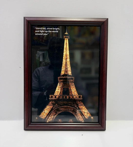 Custom picture frame with clear glass providing excellent clarity for artwork and photographs in Singapore