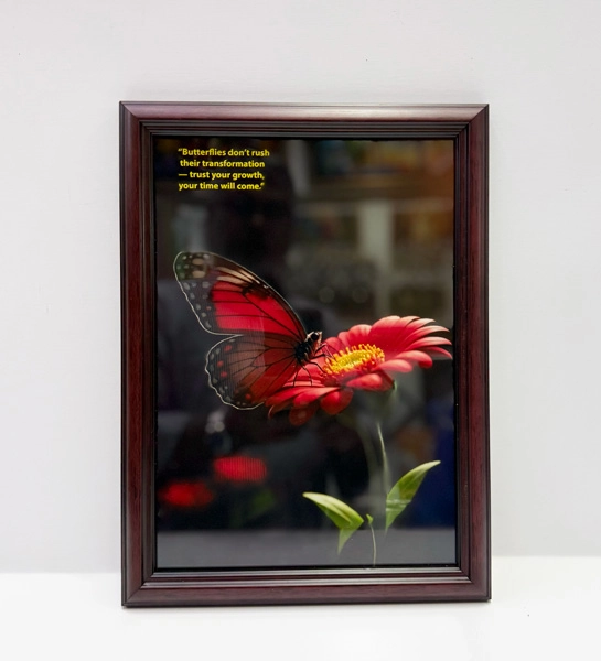 Custom picture frame with lightweight acrylic front for artwork and photographs in Singapore.