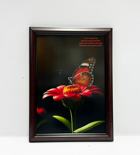 Custom picture frame with non-reflective glass reducing glare for artwork and photographs in Singapore.